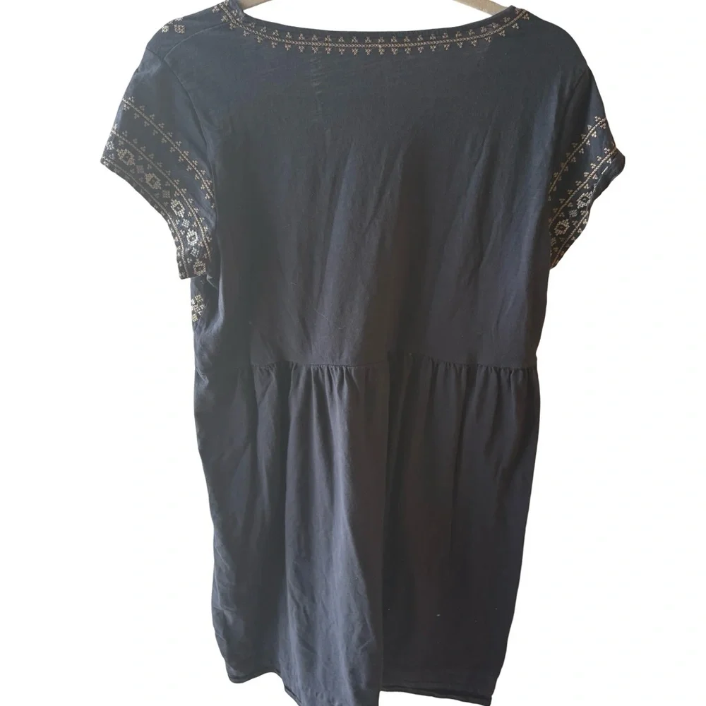 Garnet Hill Organic-Cotton Embroidered Knit Dress 12 - Picture 5 of 6